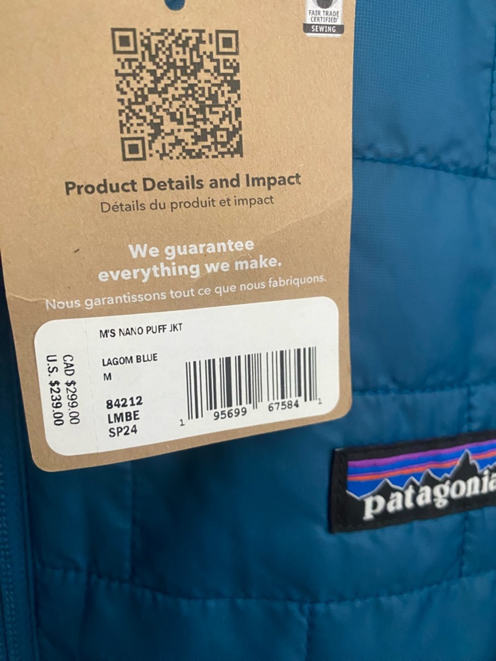Patagonia Nano Puff Jacket - Lagom Blue- Medium - Picture 3 of 3